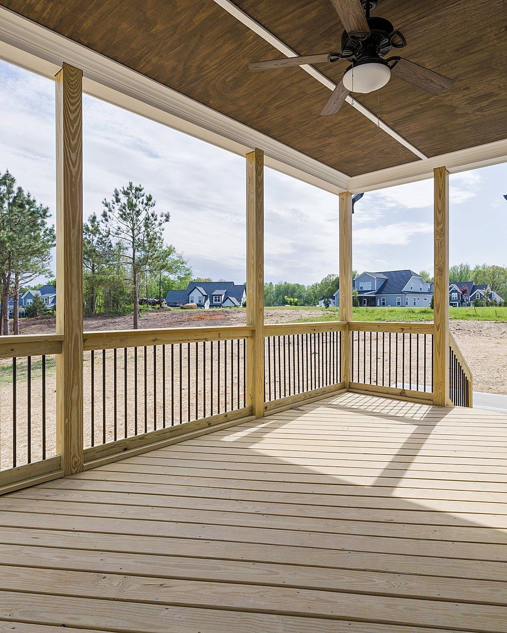 Covered porch with wood decking